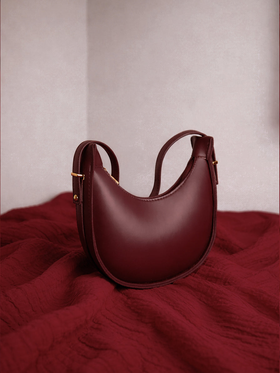 Satchels mehroon moon style Bag