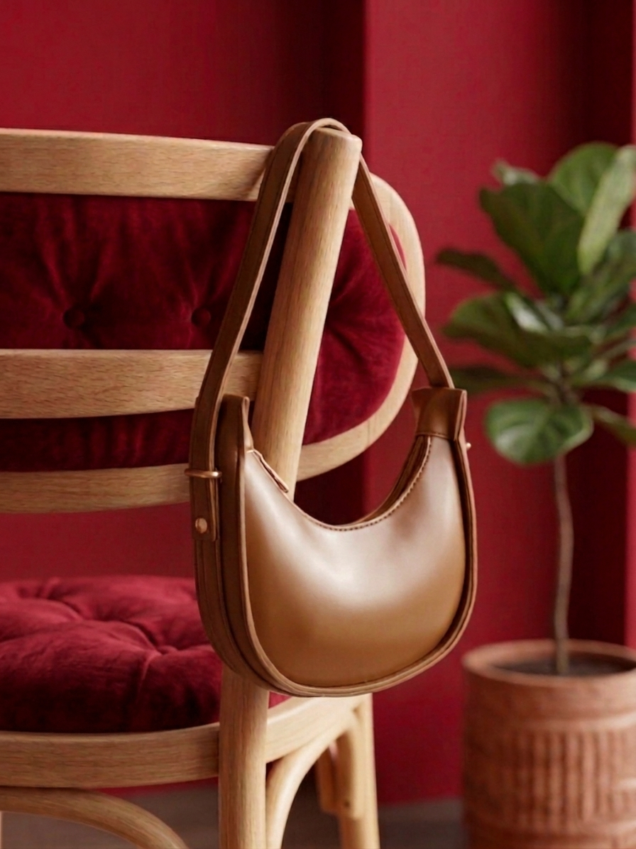 Satchels camel brown moon style Bag
