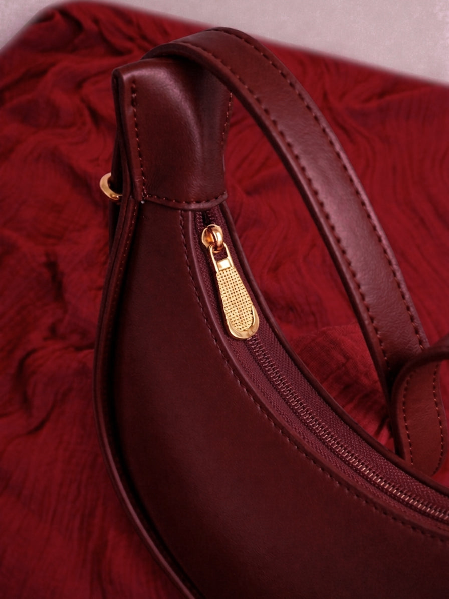 Satchels mehroon moon style Bag