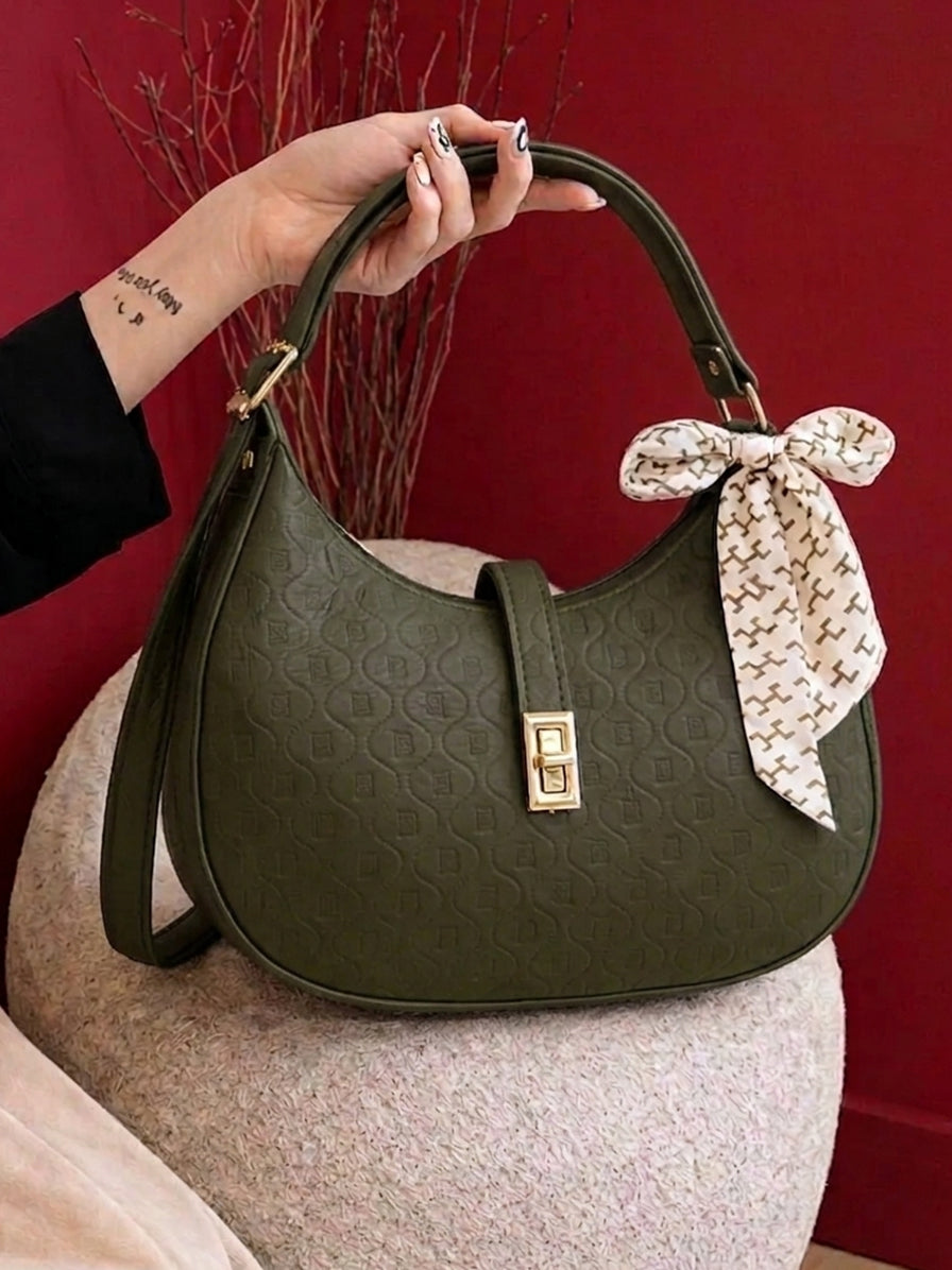 Stylish olive moon bag